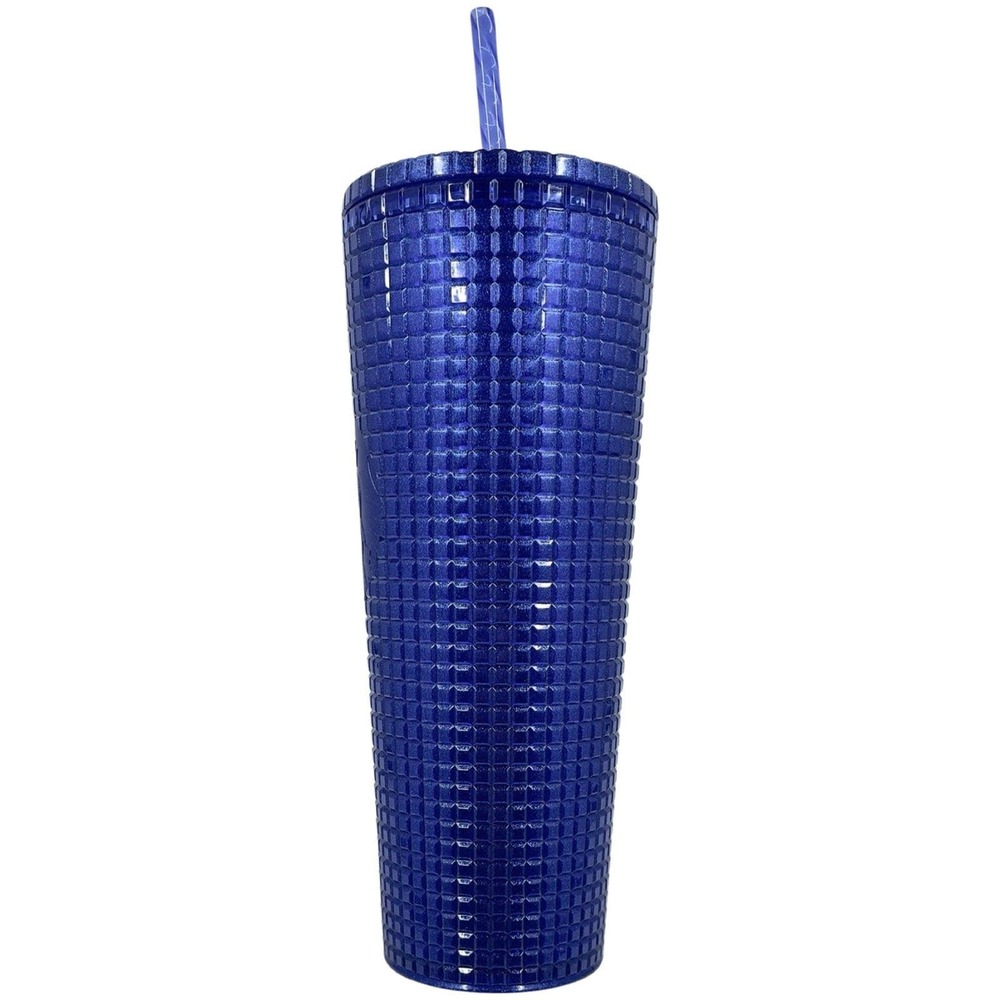NWT Starbucks Cobalt Blue Grid Cold Cup - Venti - Tumbler - 24 oz - Summer 2023 - Picture 2 of 10